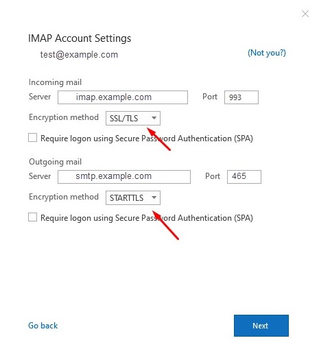 IMAP account setting